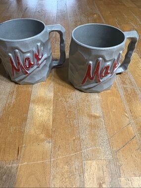 Set of 2 Vintage Max promotional coffee mugs